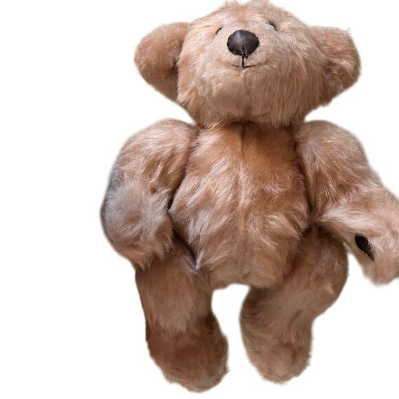 Vintage Teddy Bear Musical Lullaby Wind Up Mohair Jointed 14” Maker Unknown - Picture 2 of 7